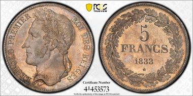 1833 5 Fr Position B MS63