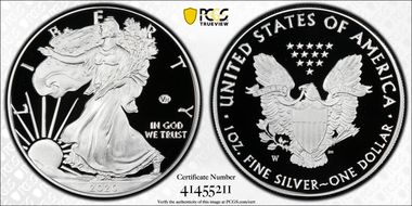 2020-W  $1 Silver Eagle - v75 Privy First Strike PR70DCAM