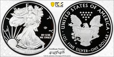 2020-W  $1 Silver Eagle - v75 Privy First Strike PR70DCAM