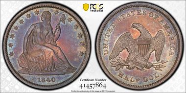 1840 50C WB-5 Rev of 1839 AU53