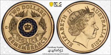 2019-C $2 Police Remembrance Colorized MS67