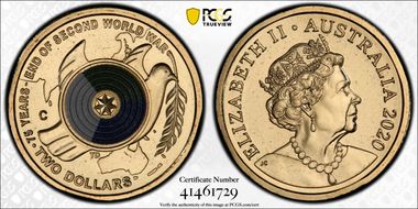 2020-C $2 75th Ann End of WWII Colorized MS68