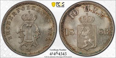 1883 10 Øre MS65