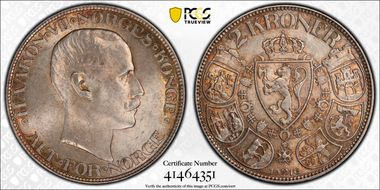 1916 2 Kr Haakon VII KM-370 MS64