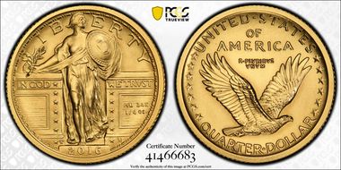 2016-W 25C 100th Anniversary Gold SP1