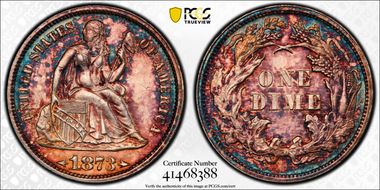 1873 10C Arrows MS62