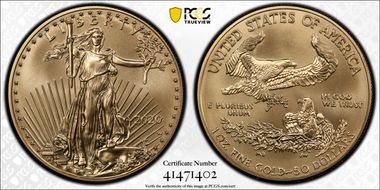2020-W $50 Burnished Gold Eagle First Strike SP70