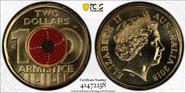 2018-C $2 Armistice Centenary Colorized MS67