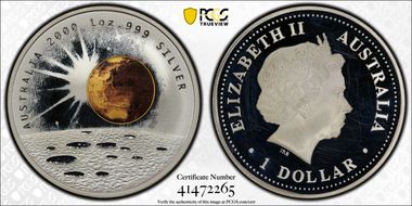 2000 $1 Lunar View KM-514 Colorized Ag PR64DCAM
