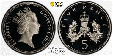 1986 5p S-D3 PR69DCAM