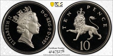 1987 10p S-F3 PR67DCAM