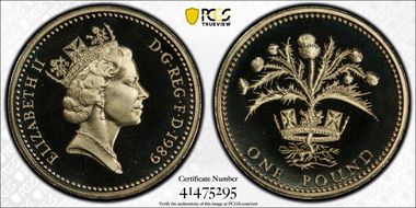 1989 £1 S-J7 Scottish Design PR69DCAM