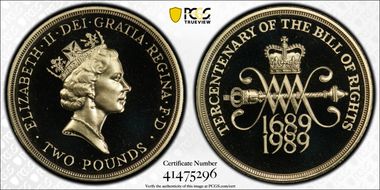 1989 £2 S-K2 Bill of Rights PR69DCAM