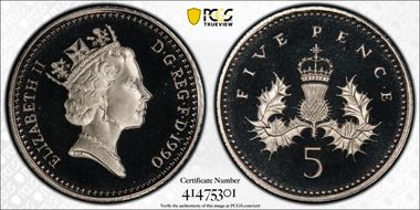 1990 5p S-D4 18mm PR69DCAM