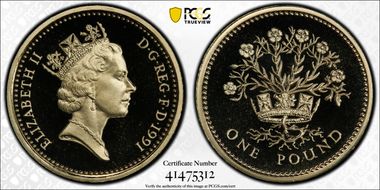 1991 £1 S-J4 N. Irish Design PR69DCAM