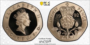 1992 20p S-G2 PR69DCAM
