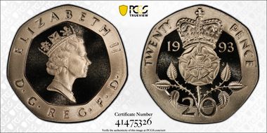 1993 20p S-G2 PR69DCAM