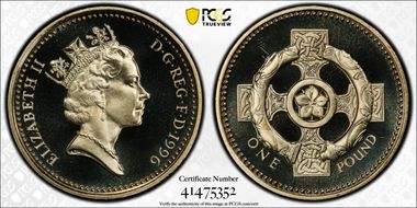 1996 £1 S-J11 N. Irish Design PR69DCAM