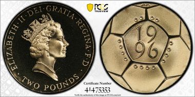 1996 £2 S-K7 Soccer Championship PR69DCAM