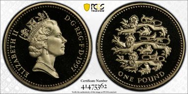 1997 £1 S-J12 English Design PR69DCAM
