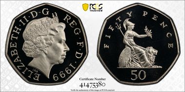 1999 50p S-H8 PR69DCAM