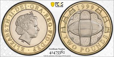 1999 £2 S-K10 Rugby World Cup PR69DCAM
