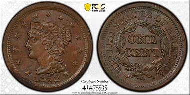 1852 1C Newcomb 16 MS64BN