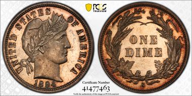 1894-S 10C PR65+