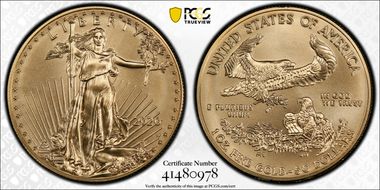 2020-W $50 Burnished Gold Eagle First Strike SP70