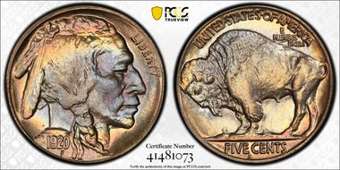 1920-S 5C MS65+