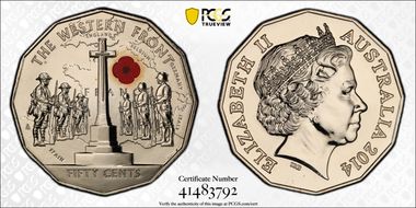 2014 50C Western Front Colorized MS69