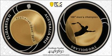 2012 $2 Australian Open 100th Ann. PR69DCAM