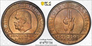 1929-D 3 Mk Constitution J-340 MS63