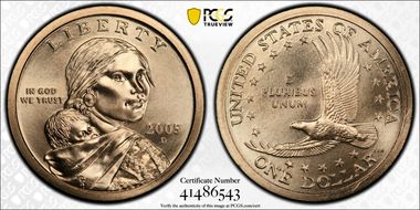 2005-D SAC$1 Satin Finish SP67