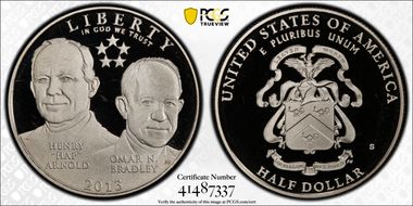 2013-S 50C 5 Star Generals Arnold, Bradley PR69DCAM
