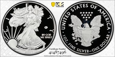 2020-W  $1 Silver Eagle - v75 Privy First Strike PR70DCAM
