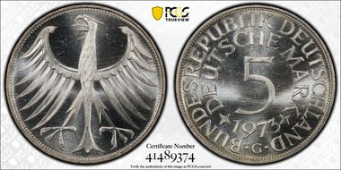 1973-G 5 Mk Regular Issue J-387 MS66