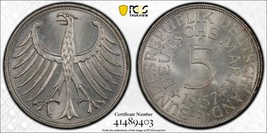 1957-J 5 Mk J-387 Regular Issue MS65+