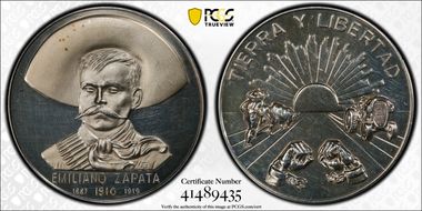 (1960) Medal Grove-P-382a Ag Emiliano Zapata MS62