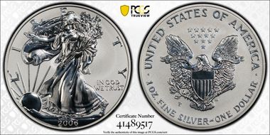 2006-P $1 Eagle-20th Anniversary Reverse Proof PR70