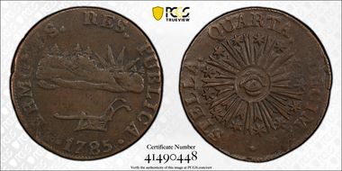 1785 VT 1/2P Vermonts, RR-2 AU55BN