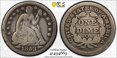 1853-O 10C Arrows N1