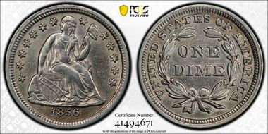 1856 10C Small Date N1