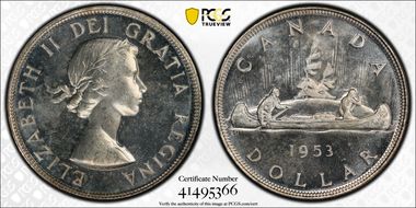 1953 S$1 No Strap, FWL MS64