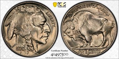 1930-S 5C MS65