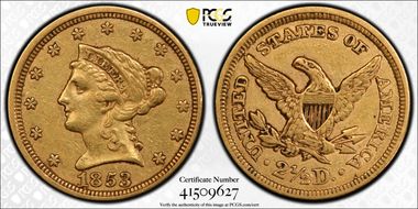 1853 $2.50 XF40
