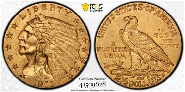 1911 $2.50 AU50