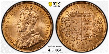 1914 $5 Gold Reserve MS64