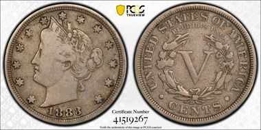 1883 5C With CENTS F12