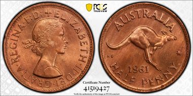 1961 Y. (p) 1/2D MS65RB